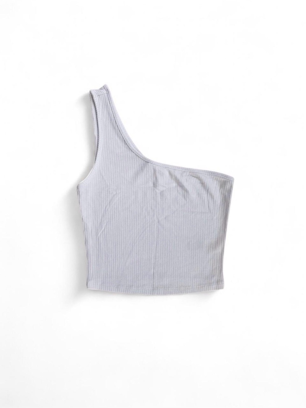 garage asymmetrical one shoulder crop tank top size XS white